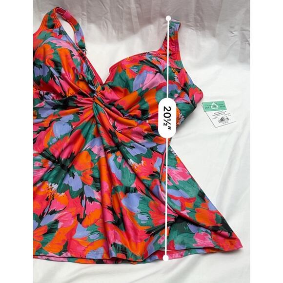 Sunsets Tankini Top 38G Hummingbird Cove NWT $106 Adjustable Strap Underwire - Picture 5 of 14
